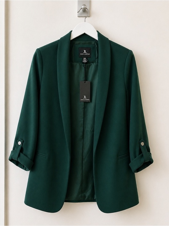 Jules & Leopold Jackets & Blazers - Jules & Leopold Emerald Green Open-Front Blazer (NWT)